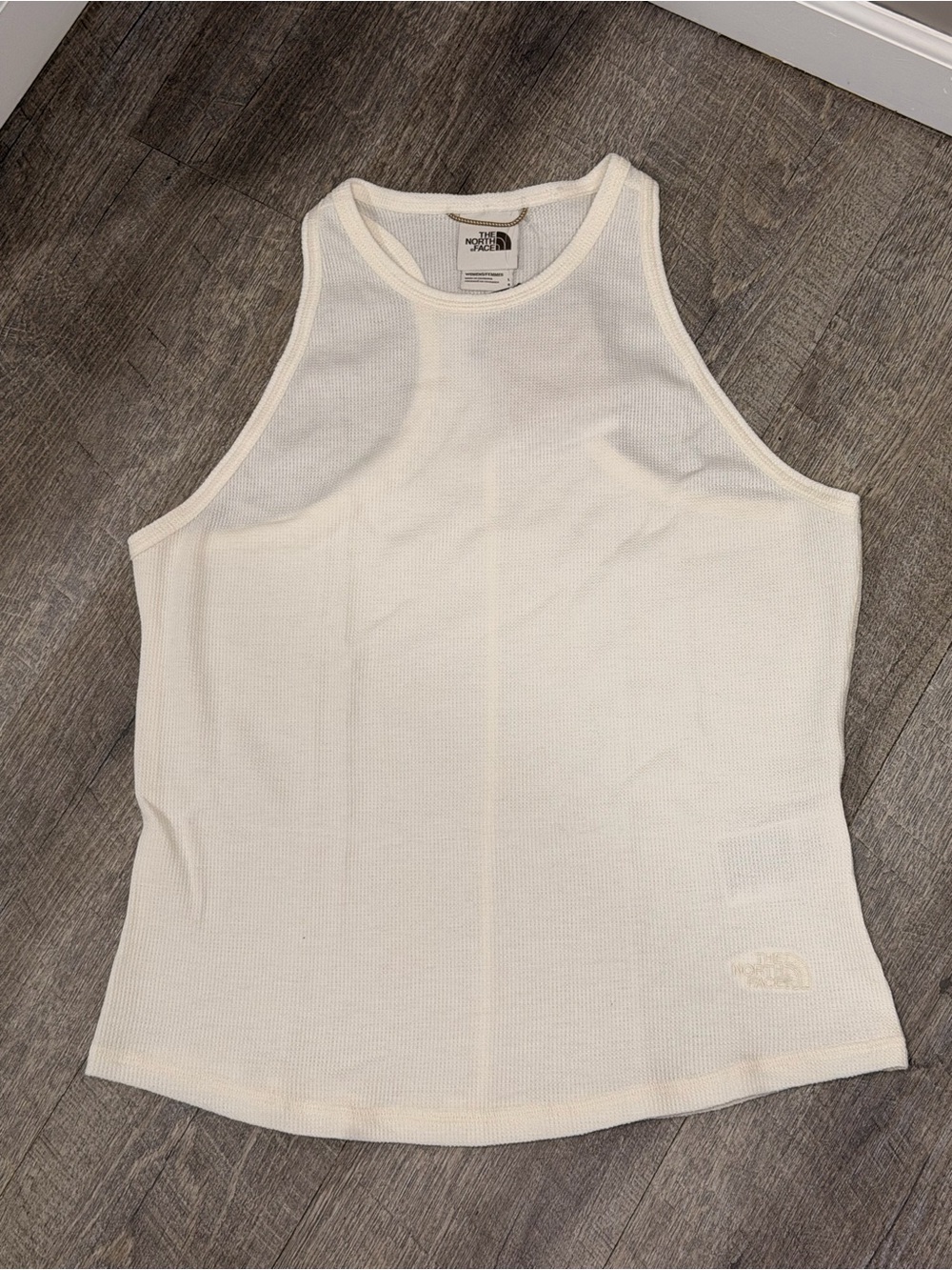 The North Face Sunpeak Waffle Women's Cream Ribbed Tank Top NWT Size Large